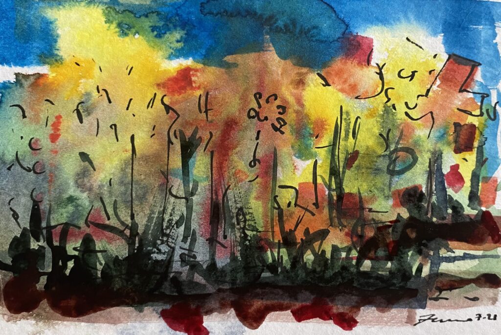 "Flowers", Watercolor on Paper. © Gian Luca Ferme.