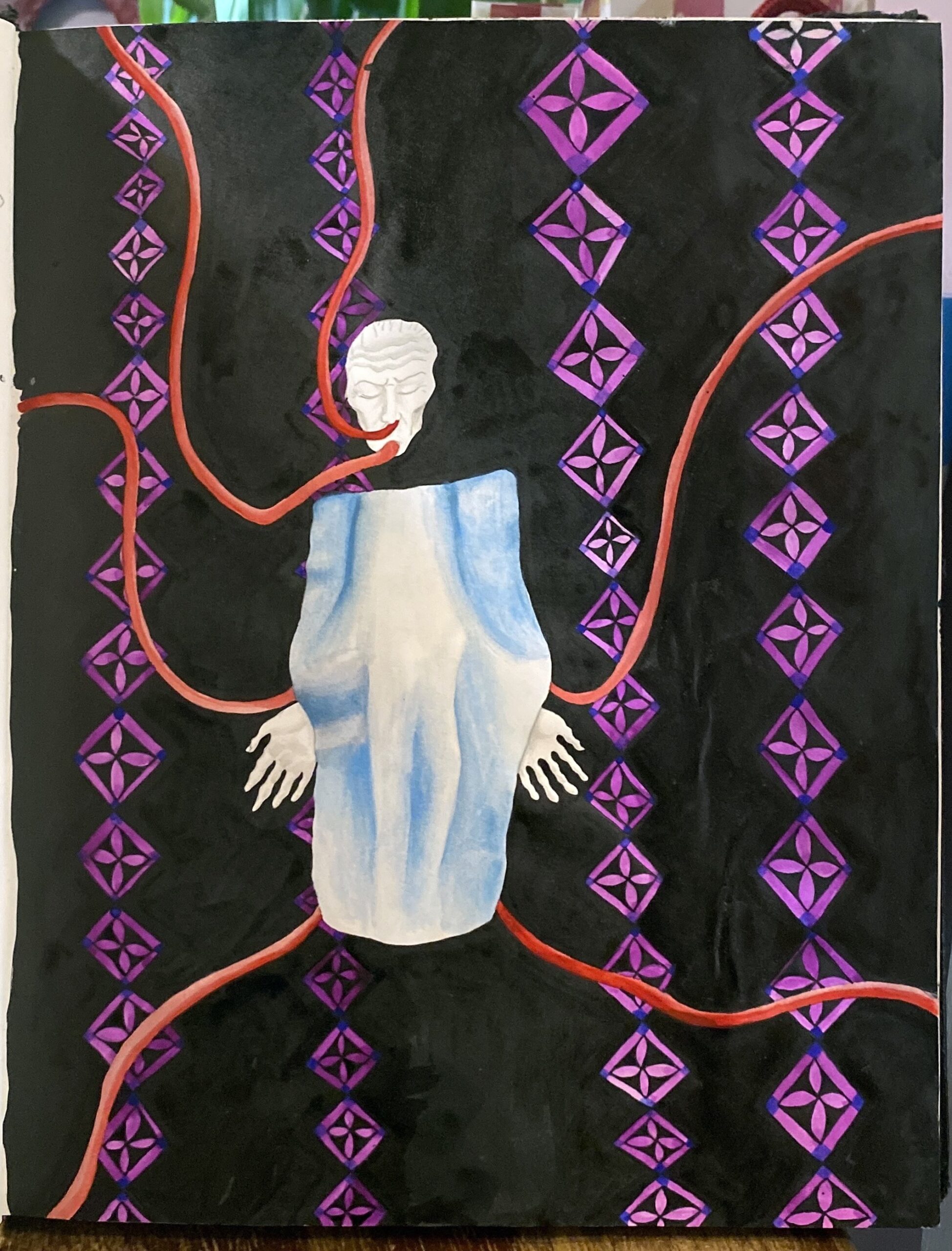 "Hanging from a Thread" (from an art therapy journal). © Gian Luca Ferme.