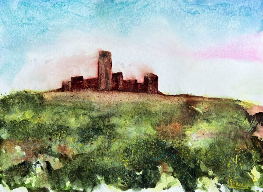 "Melfi Castle", Watercolor on Paper (2024). © Gian Luca Ferme.