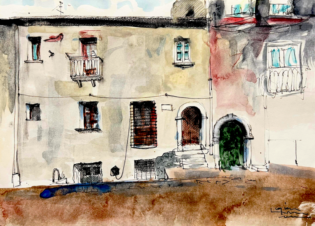"Satriano di Lucania, Ferme House", Watercolor on Paper. © Gian Luca Ferme.