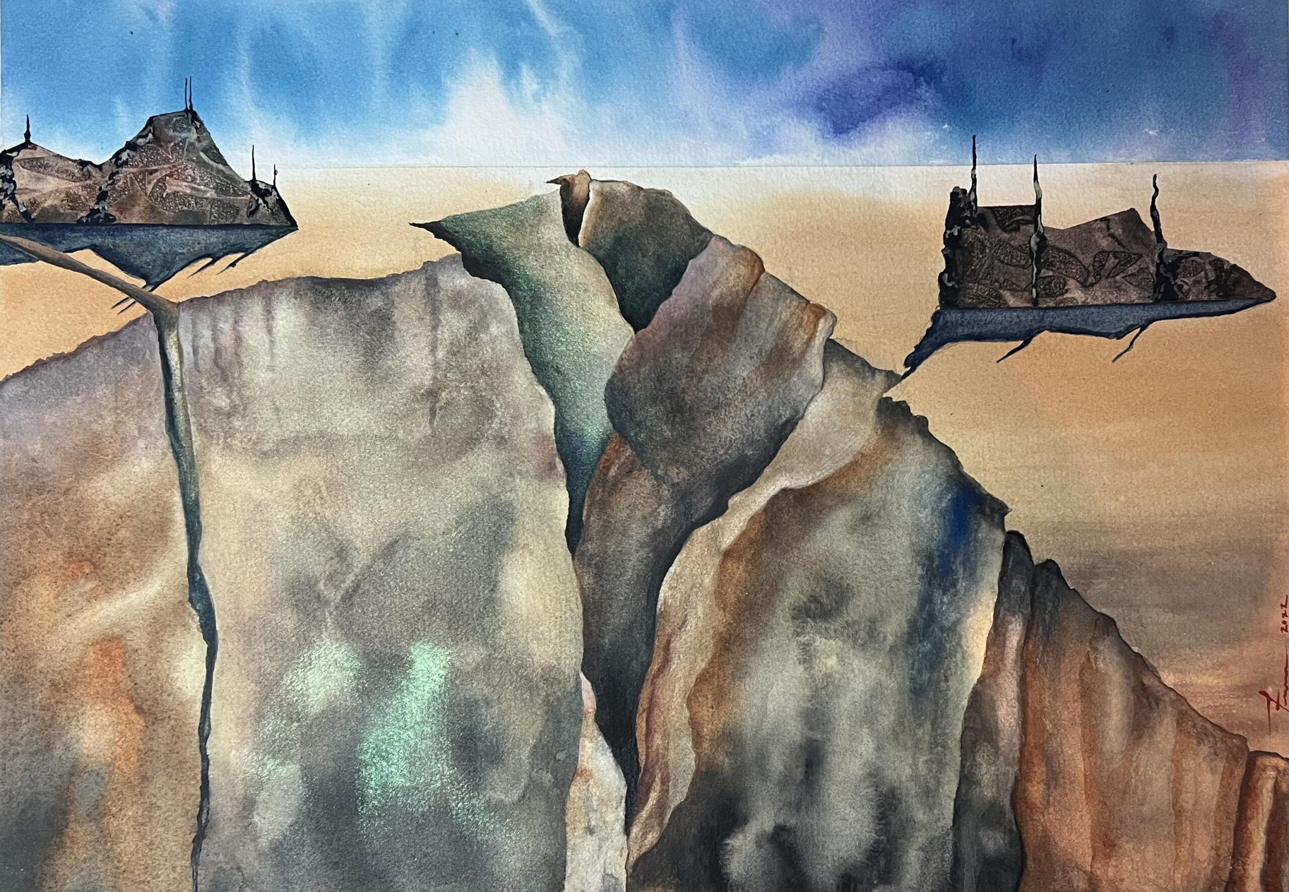 Serenade. 19 in. x 13 in. (48.26 cm. x 33.02 cm.), Watercolor on Paper, May 2022. © Gian Luca Ferme.